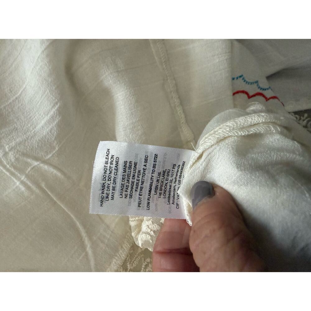 NEW By Anthropologie Embroidered Sheer Kaftan Dress One Size Color: Ivory Combo - Picture 5 of 11